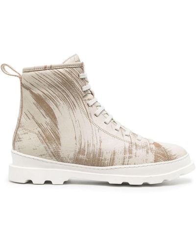 Camper Brutus Leather Ankle Boots - Natural