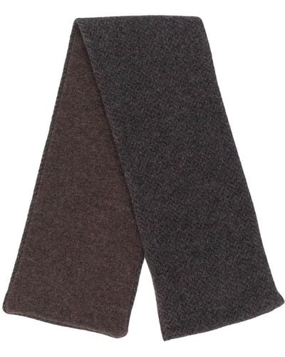 N.Peal Cashmere Sjaal Met Visgraat Patroon - Bruin
