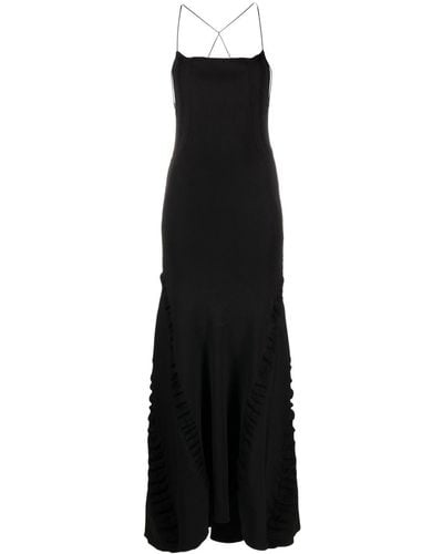 Jacquemus Crema Open-back Ruched Dress - Black