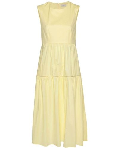 Peserico Bead-detail Poplin Dress - Yellow