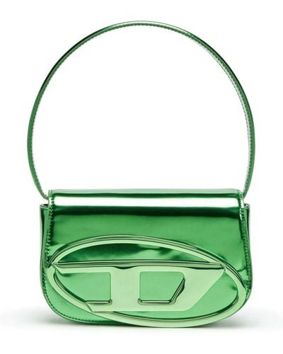 DIESEL 1dr Mirrored-finish Shoulder Bag - Green