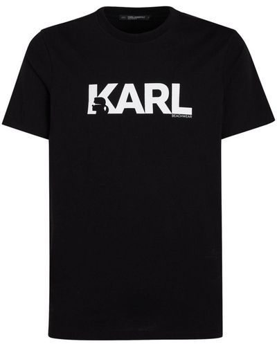 Karl Lagerfeld T-shirt à logo imprimé - Noir