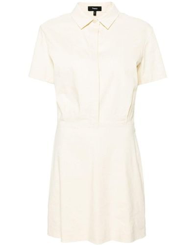 Theory A-line Button-up Minidress - White