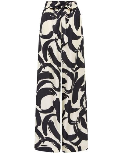 Rebecca Vallance Pompidou Wide-leg Silk Trousers - White
