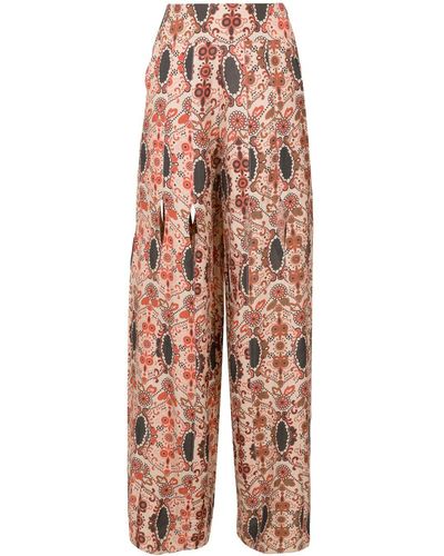 Amir Slama Pantalon évasé à fleurs - Multicolore