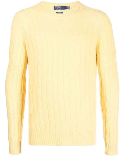 Polo Ralph Lauren Crew-neck Cable-knit Jumper - Yellow