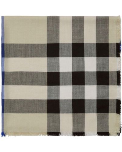 Burberry House Check Cashmere-blend Scarf - Gray