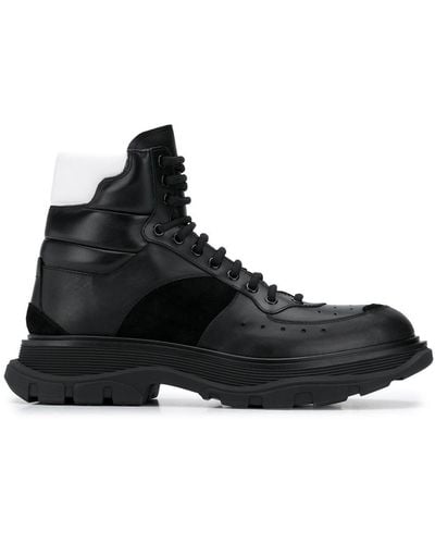 Alexander McQueen Lace Up High Top Trainers - Black