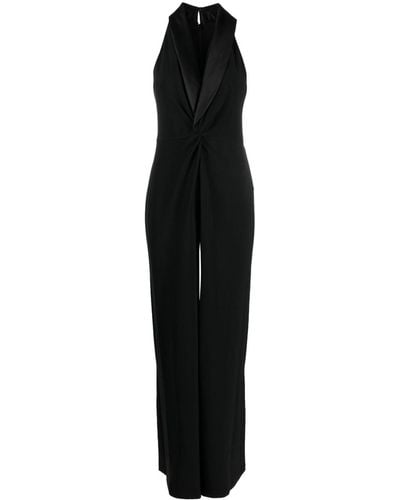 Lauren by Ralph Lauren Satin-lapel Blazer Jumpsuit - Black