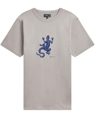 agnès b. Brando Cotton T-shirt - Gray