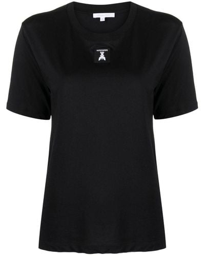 Patrizia Pepe T-shirt en coton à patch logo - Noir