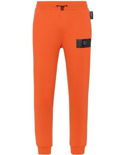 Philipp Plein Logo-appliqué Drawstring-waist Track Trousers - Orange