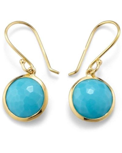 Ippolita 18kt Yellow Gold Small Lollipop Turquoise Drop Earrings - Blue