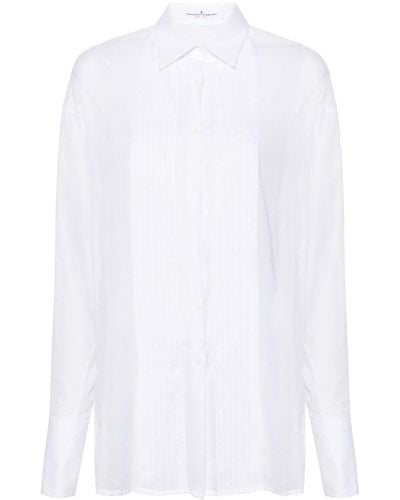 Ermanno Scervino Pleat-detail Cotton Shirt - Wit