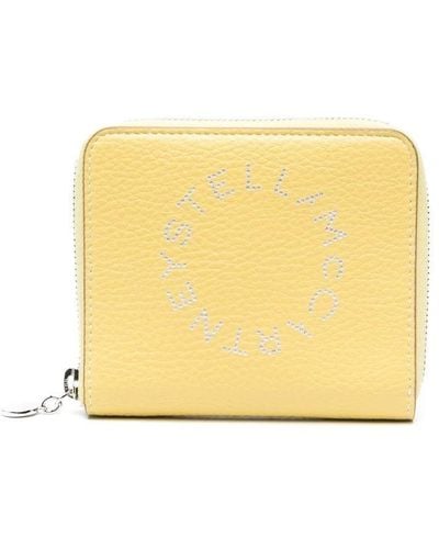 Stella McCartney Perforated-logo Zip-up Wallet - Yellow
