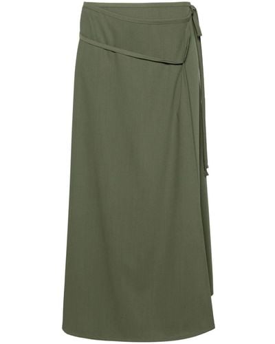 Lemaire Tied Wrap Midi Skirt - Green