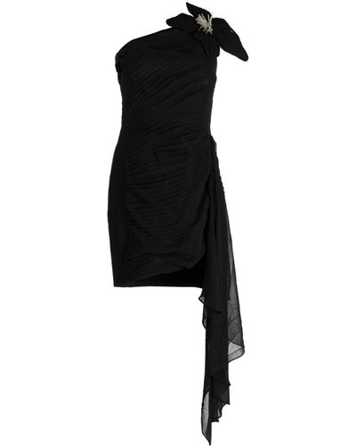 PATBO Mini-jurk Met Bloemenpatch - Zwart