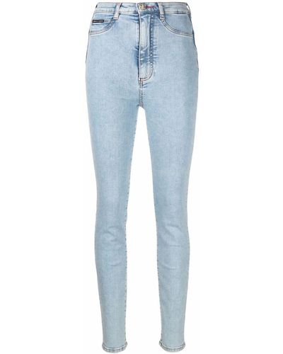 Philipp Plein Iconic High-waist Skinny Jeans - Blue