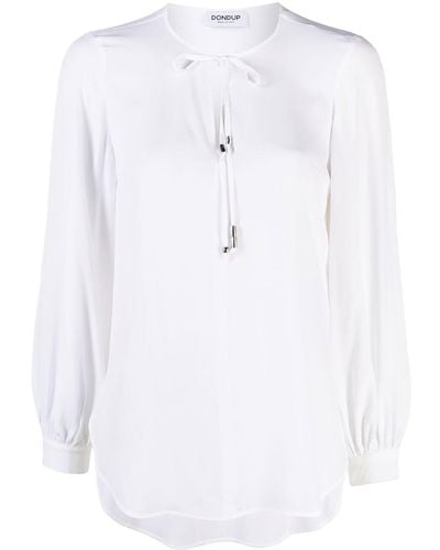 Dondup Tie-front Long-sleeved Blouse - White