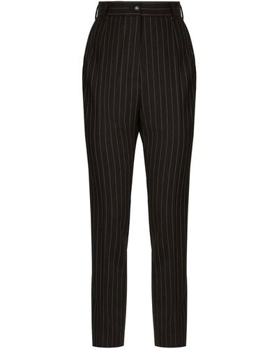 Dolce & Gabbana Pinstriped Pants - Black