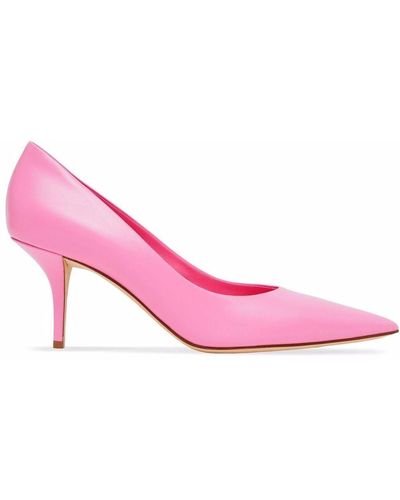 Burberry Eyelet Detail Pointed Toe Pumps - Pink