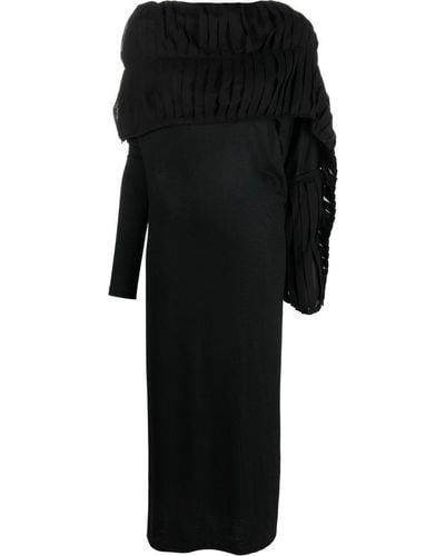 Yohji Yamamoto Wool And Cotton Dress - Black