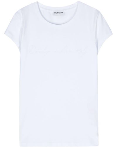 Dondup T-Shirt mit Slogan-Stickerei - Weiß