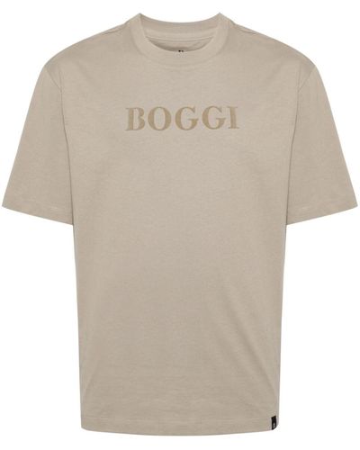 BOGGI Katoenen T-shirt Met Logo - Wit