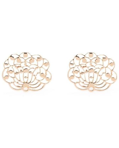 Ginette NY 18kt Rose Gold Lotus Stud Earrings - Metallic