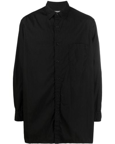 Yohji Yamamoto ロングライン シャツ - ブラック