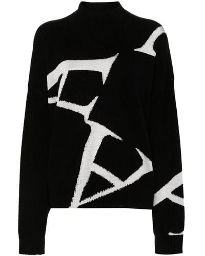 AllSaints A Star Ribbed-knit Sweater - Black