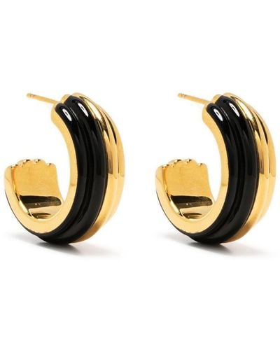 Aurelie Bidermann Stripe Hoop Earrings - Metallic