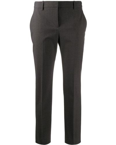 Theory High Waist Tapered Leg Trousers - Grey