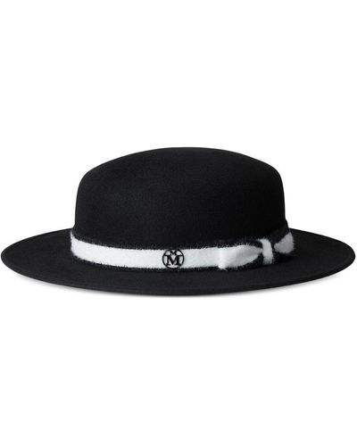 Maison Michel Rod Logo-plaque Felt Hat - Black