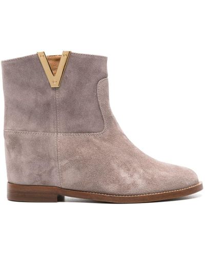 Via Roma 15 Stivale Suede Ankle Boots - Brown