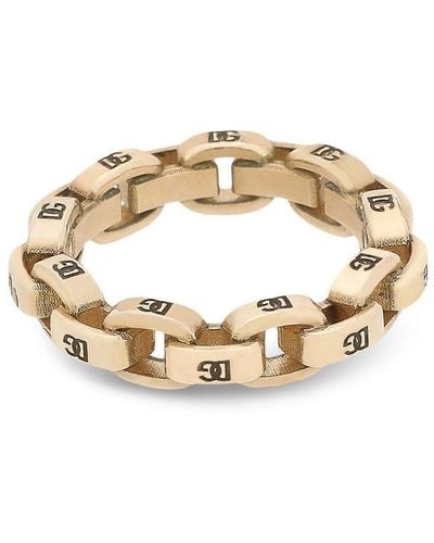 Dolce & Gabbana Dg Logo Chain Ring - Metallic