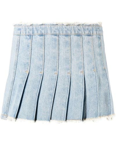 ANDERSSON BELL Pleated Wrap Denim Skirt - Blue