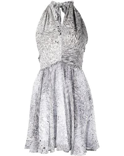 FEDERICA TOSI Abstract-print Silk Dress - White