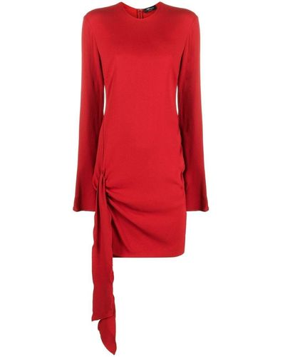 Blumarine Round-neck Long-sleeve Dress - Red
