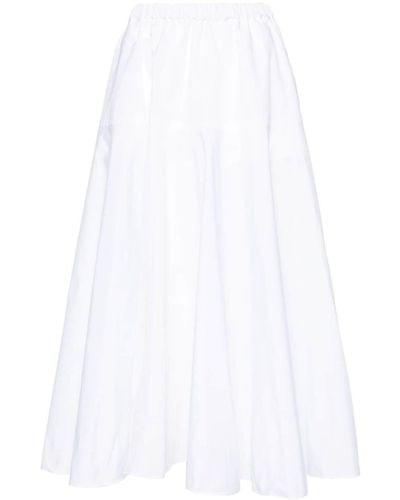 Patou Falda larga de cintura alta - Blanco