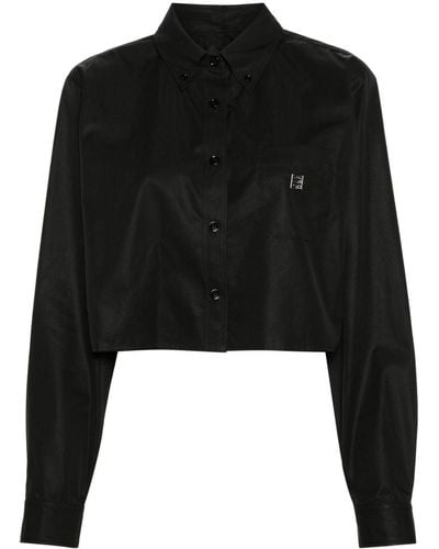 Givenchy 4g-plaque Cropped Shirt - Black