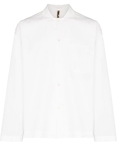 Tekla ポプリン パジャマシャツ - ホワイト