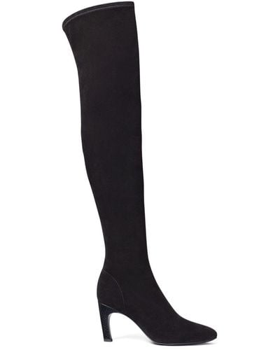 Tory Burch Suede 80mm Above-knee Boots - Black