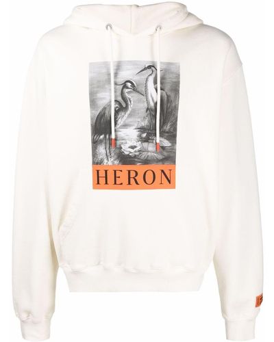 Heron Preston Heron-print Cotton Hoodie - White