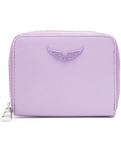 Zadig & Voltaire Wings-plaque Leather Wallet - Purple