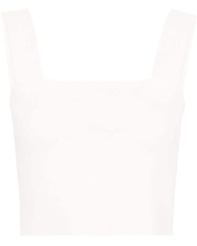 Maje Knitted Cropped Top - White