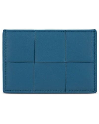 Bottega Veneta Intrecciato Leather Cardholder - Blauw