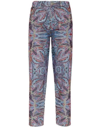 Philipp Plein Crystal Circus Cropped Jeans - Blue
