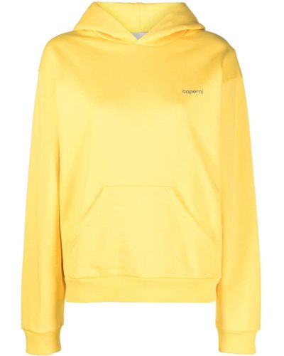 Coperni Logo-print Cotton Blend Hoodie - Yellow