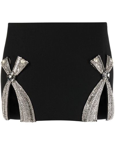 Area Bow-detail Mini Skirt - Black
